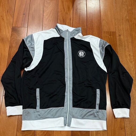 Zipway NBA Brooklyn Nets Men's Black/Gray Full-Zip Track Jacket Size 3XLT - Picture 1 of 11